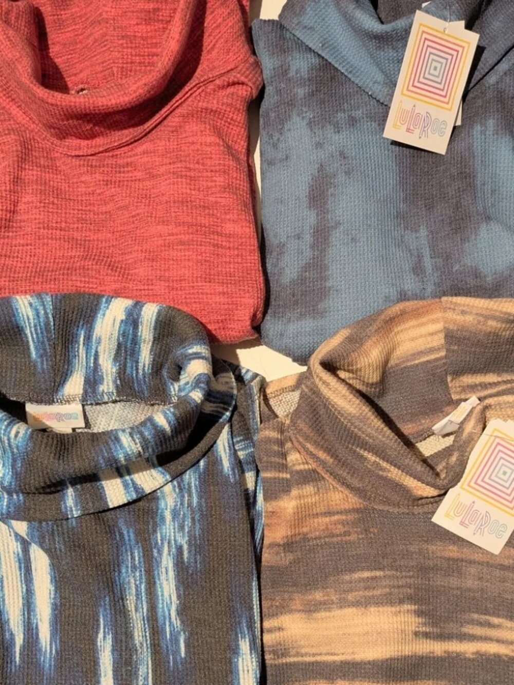 LuLaRoe Aubrey Lot of 4 Soft Cowl Neck Pullover, NWT, NWOT, Gently Used Size XXS